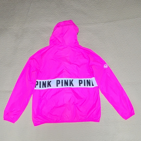 Pink Victoria's Secret Neon hooded windbreaker size XS - Picture 5 of 5